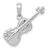 Rhodium Over 14k White Gold Polished and Textured Solid 3D Violin Pendant