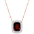 Garnet & Diamond 14K Rose Gold Pendant With Chain 2.44ctw