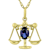 Lab Created Sapphire Libra Birthstone Pendant