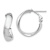 Rhodium Over 14k White Gold 13/16" High Polished Wavy Hoop Earrings