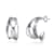 Wave Design Mini Huggie Earrings In Rhodium Over Brass