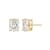 Emerald Cut Moissanite 14k Yellow Gold Over Silver Stud Earrings 3.50ctw DEW