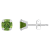 5mm Cushion Peridot Rhodium Over 10k White Gold Stud Earrings