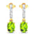 1.26ctw 14K Yellow Gold Oval Green Peridot and White Diamond Halo Earrings