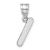 Rhodium Over 14k White Gold Polished Bubble Letter I Initial Pendant