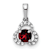 Rhodium Over 10k White Gold 0.35 cttw Red Garnet January Birthstone and
Diamond Pendant