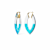 14K Yellow Gold Over Sterling Silver Painted Marquise Hoops in Blue