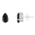 8x5mm Pear Shape Black Onyx Rhodium Over Sterling Silver Stud Earrings