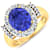4.26ctw Violet Tanzanite and Diamond 14K Yellow Gold Halo Ring