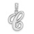 Rhodium Over 14k White Gold Polished Script Letter C Initial Pendant