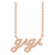 14K Rose Gold Lowercase Script gigi Necklace, 18 Inches.