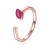 Ruby 14K Rose Gold Over Sterling Silver Marquise Solitaire Open Design
Ring, 0.25ct