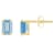 6x4mm Emerald Cut Aquamarine 10k Yellow Gold Stud Earrings
