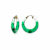 14K Yellow Gold Over Sterling Silver Painted Graduated Hoops in Green