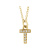 14K Yellow Gold Diamond T Initial Pendant With Chain