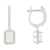 7x5mm Emerald Cut Opal 1/3 ctw Diamond Rhodium Over Sterling Silver Halo
Dangle Earrings