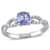 Tanzanite and Diamond 10K White Gold Ring 1.08ctw