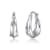 Sculptural Oblong Hoop Earrings In Rhodium Over Brass