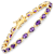 Purple Amethyst 14K Yellow Gold Over Sterling Silver Oval Tennis
Bracelet 7.98ctw