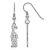 Rhodium Over Sterling Silver LogoArt Gamma Phi Beta Small Dangle Earrings