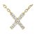 CZ Initial X Station Necklace In 18K Gold Over Sterling Silver