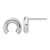 Rhodium Over 14k White Gold Polished U Shape Tube Earrings