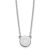 Rhodium Over Sterling Silver Tiny Circle Block Letter O  Initial Necklace
