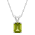 8x6mm Emerald Cut Peridot 14k White Gold Pendant With Chain