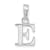 Sterling Silver Polished Block Initial -E- Pendant