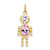 10k Yellow Gold Pink Simulant June Birthstone and Clear Cubic Zirconia
Boy Charm