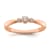 14K Rose Gold Petite Beaded Edge Round Diamond Ring 0.1ctw