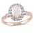 Opal, White Topaz and Diamond 14K Rose Gold Ring 1.52ctw