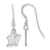 Rhodium Over Sterling Silver MLB LogoArt Miami Marlins Dangle Earrings