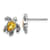 Rhodium Over Sterling Silver Antiqued Crystal November Birthstone Turtle Earrings