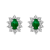 1.00ctw Emerald and Diamond Earrings in 14k White Gold