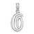 Rhodium Over 14k White Gold Polished Script Letter O Initial Pendant
