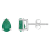 6x4mm Pear Shape Emerald 14k White Gold Stud Earrings