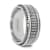 GAUNTLET Steel Chain Titanium Wedding Ring Polished Beveled Edges Set
with Round Black Diamonds 10mm