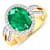 3.53 ctw Oval Green Emerald and Diamond 14K Yellow Gold Split Shank Halo Ring