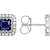 Everyday Lab-Created Sapphire Blue And White Stud Earrings In Platinum
Over Sterling Silver