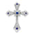 Rhodium Over 10k White Gold 0.09 cttw Sapphire and Diamond Fleur-de-Lis
Cross Slide Pendant
