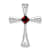 Rhodium Over 10k White Gold 0.29 cttw Garnet and Accent Diamond Cross Pendant
