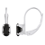 6x4mm Oval Black Onyx Rhodium Over 10k White Gold Drop Earrings
