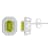 6x4mm Emerald Cut Peridot 1/5 ctw Diamond Rhodium Over Sterling Silver
Halo Stud Earrings
