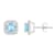 5mm Cushion Simulated Aquamarine And Created White Sapphire 10k White
Gold Halo Stud Earrings