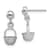 Rhodium Over 14k White Gold 3D Textured Mini Basket Drop Earrings