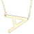 Sideways Initial A Necklace In Solid 14K Yellow Gold 18 Inch