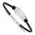Rhodium Over Sterling Silver NHL LogoArt Philadelphia Flyers Leather Bracelet