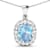3.0ctw 14K White Gold Cushion Aquamarine and White Diamond Pendant with
18 inch Cable Chain