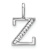 14K White Gold Diamond Lower Case Letter Z Initial Pendant